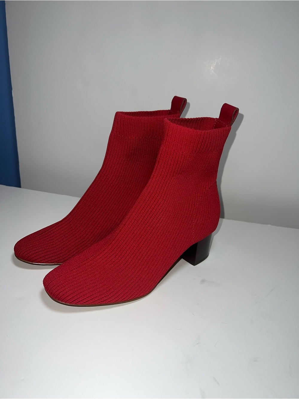 Everlane Red the glove boot rib knit Ankle sock Boots size 7 women’s